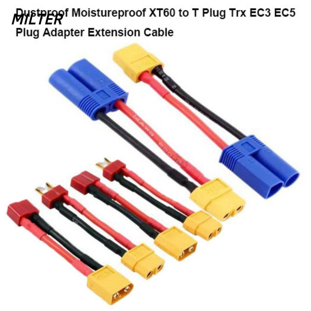 MILTER XT60 sang T Plug, 10 kiểu Trx EC3 EC5 Plug Adapter Extension, Đầu nối cáp silicon mềm chống b