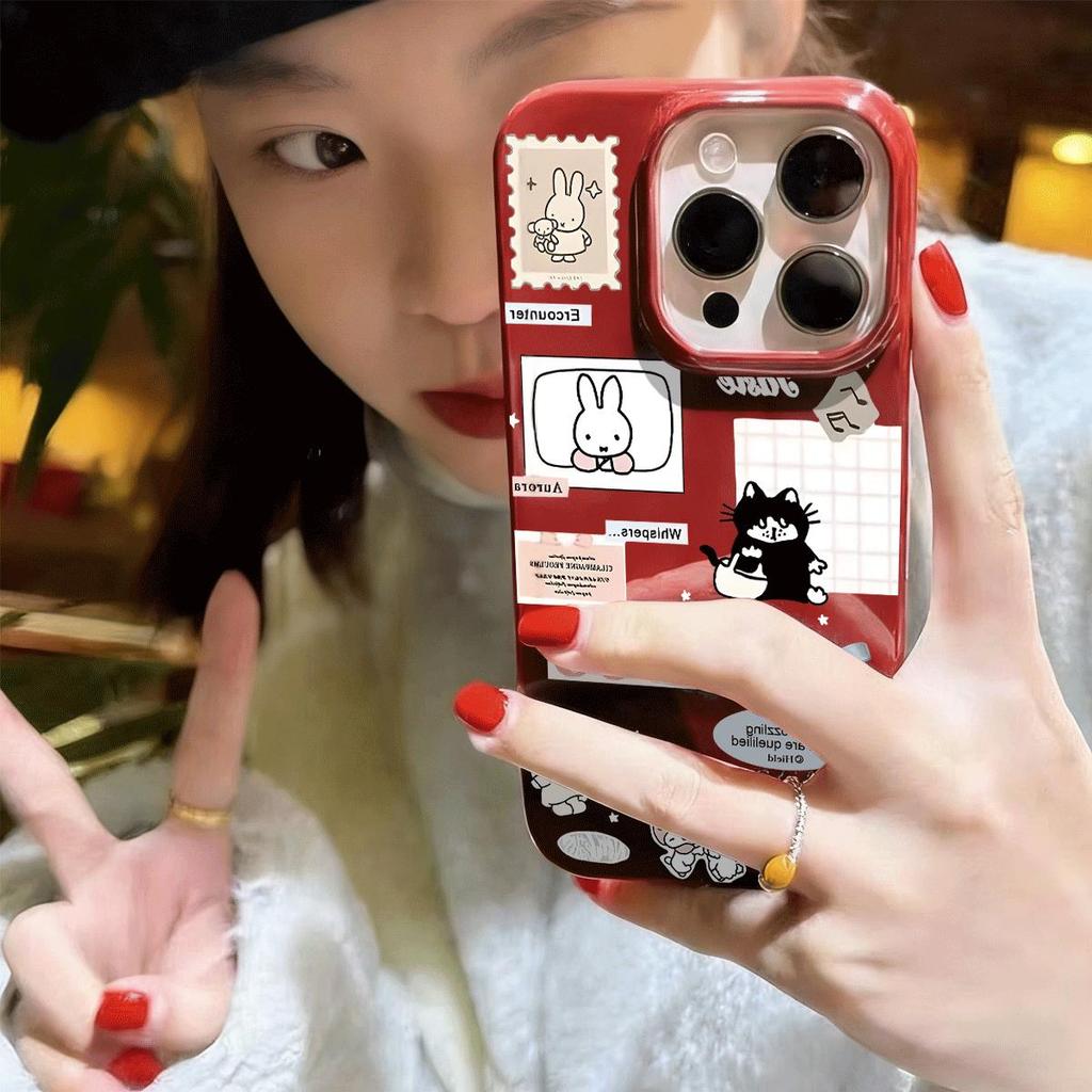 Miffy Sticker Wind cho iPhone 16 trường hợp iPhone 17Air Tính cách 14Pro Moisture