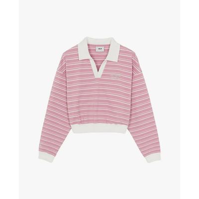 MLB - Áo polo nữ tay dài phối sọc Varsity_3FMTV1361-07PKM
