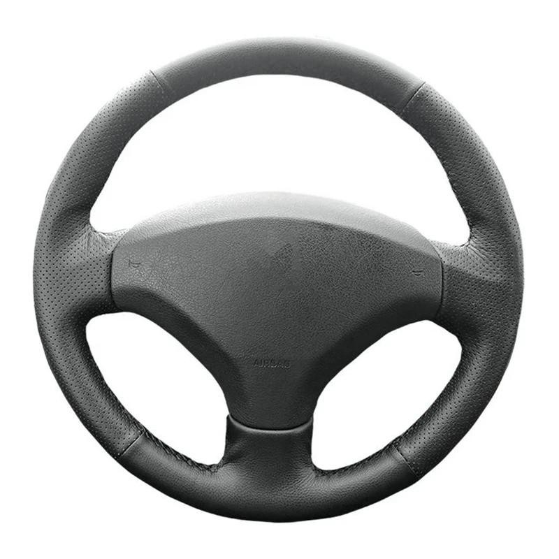 Bọc Vô Lăng Ô Tô Chống Trơn Trượt Da Đen Ban Đầu Vô Lăng Bím Tóc Cho Xe Đạp Peugeot 308 Cũ Peugeot 4