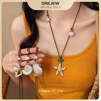 Vòng cổ sao biển DREJEW từ hợp kim và xà cừ, phù hợp đi biển