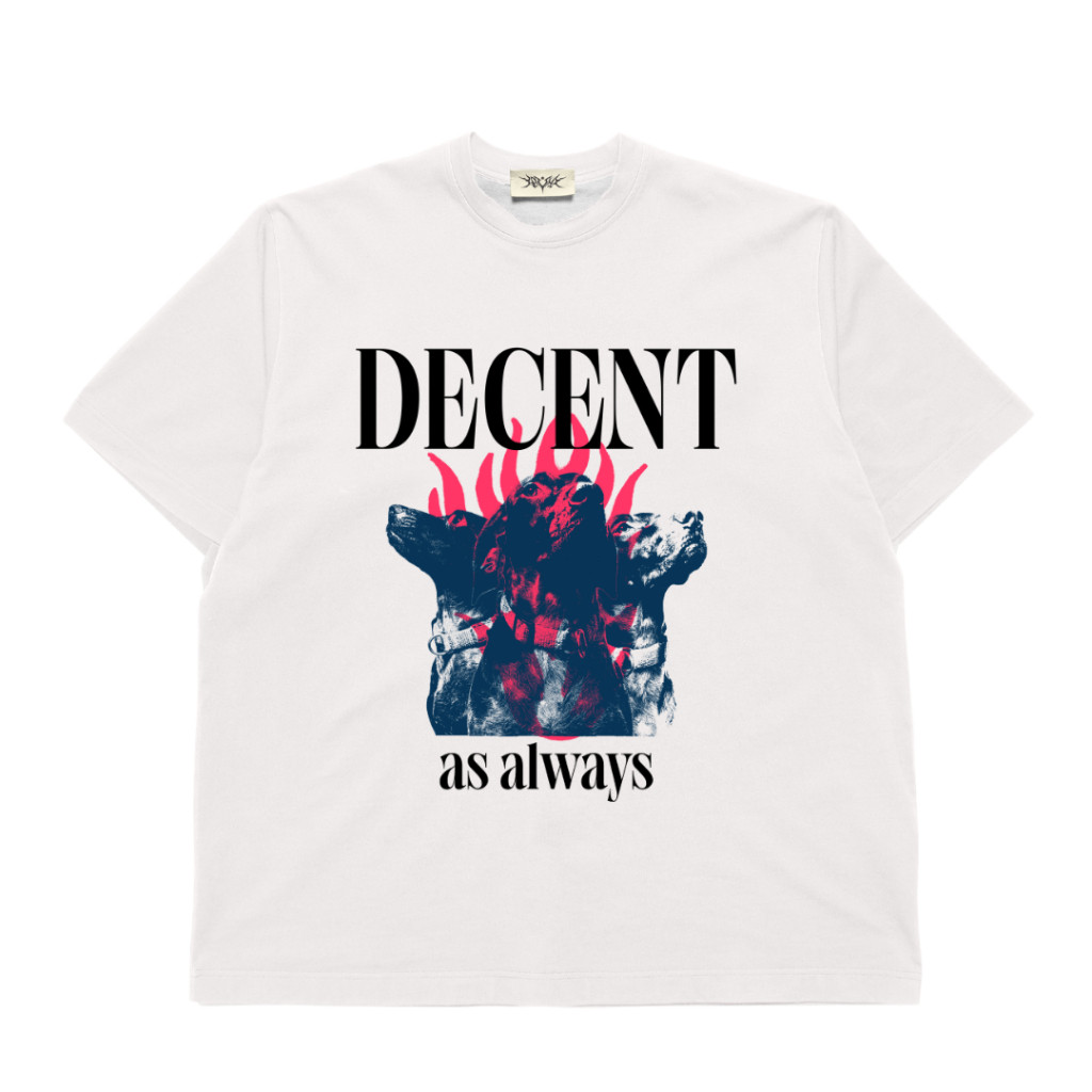 Synn Project T Shirt Decent Baju Kaos Pria Dewasa Distro Cowok  Motif  Putih Cotton Combed 24S