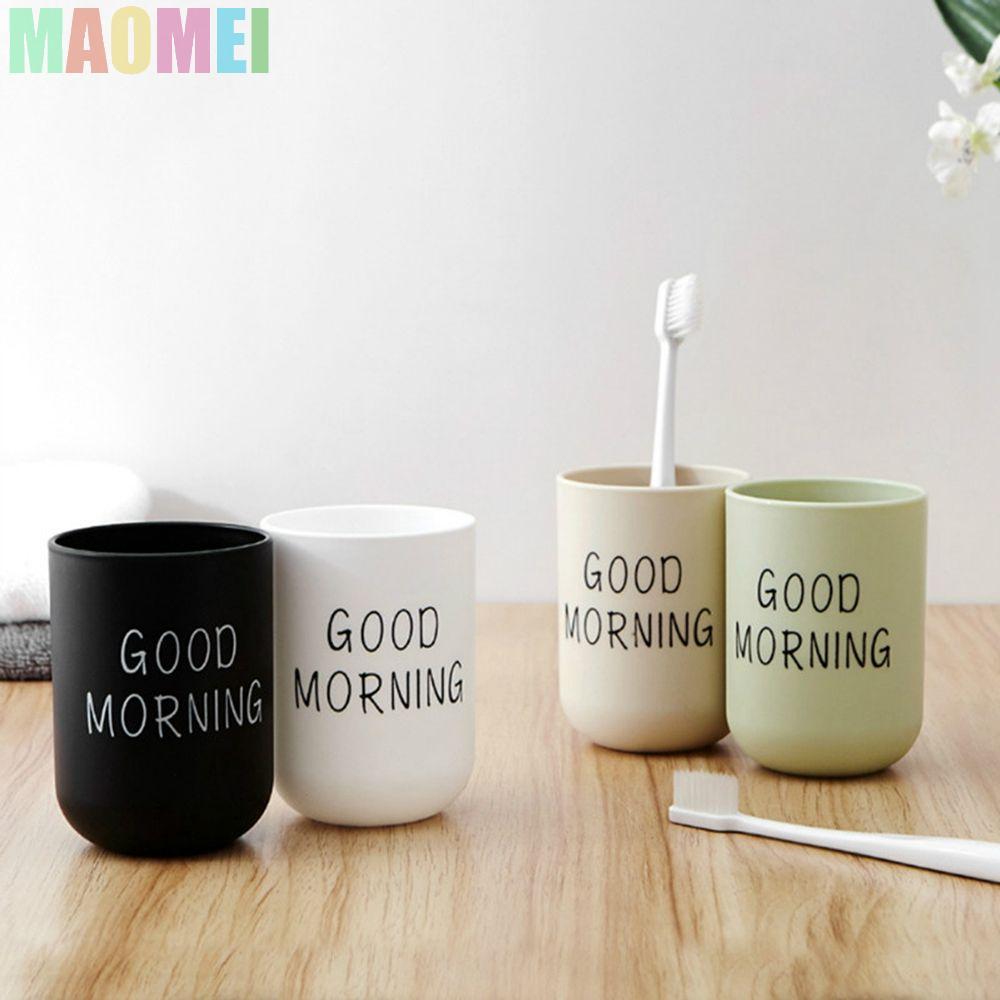 MAOMEI Good Morning Cup Nhựa Bảo Quản Đồ Uống Phong Cách Bắc Âu Cốc Tổ Chức Cốc Cho Đồ Uống Nhà Bếp 