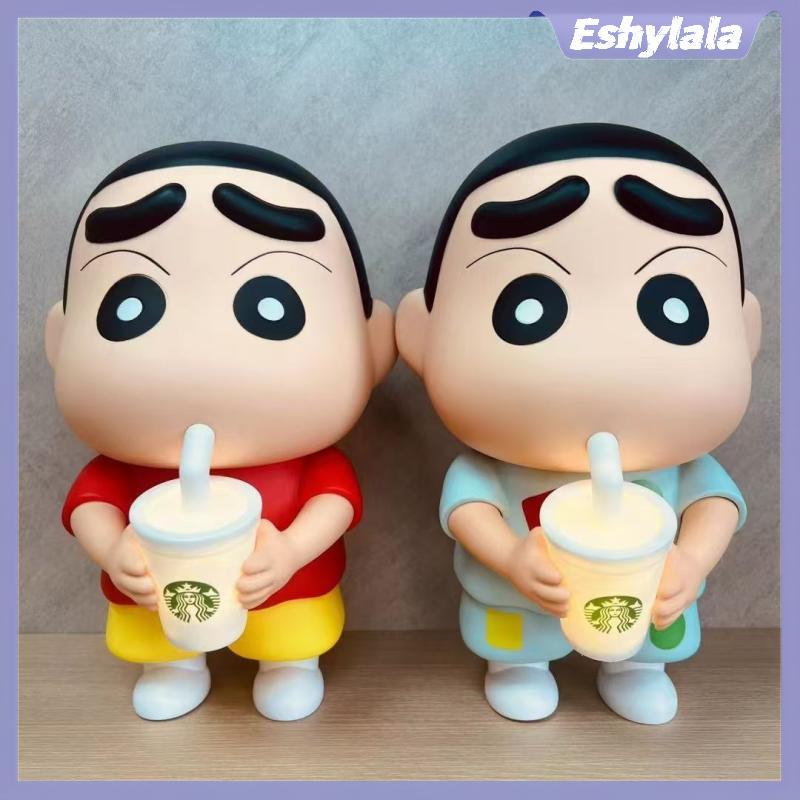 Eshylala 1 Miếng Vinyl Trà Sữa Phát Sáng Cốc Để Bàn Trang Trí 25cm Mới Crayon Shin-Chan Tay Tay Noob
