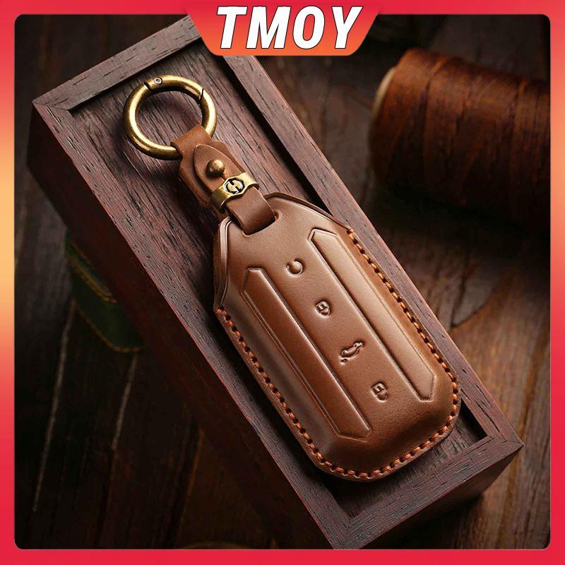 TMOY Top Grain Da Chìa Khóa Dành Cho Chery Omoda Jaecoo 7 Oumengda C7 W / Vòng Kim Loại & Dây Da, TM