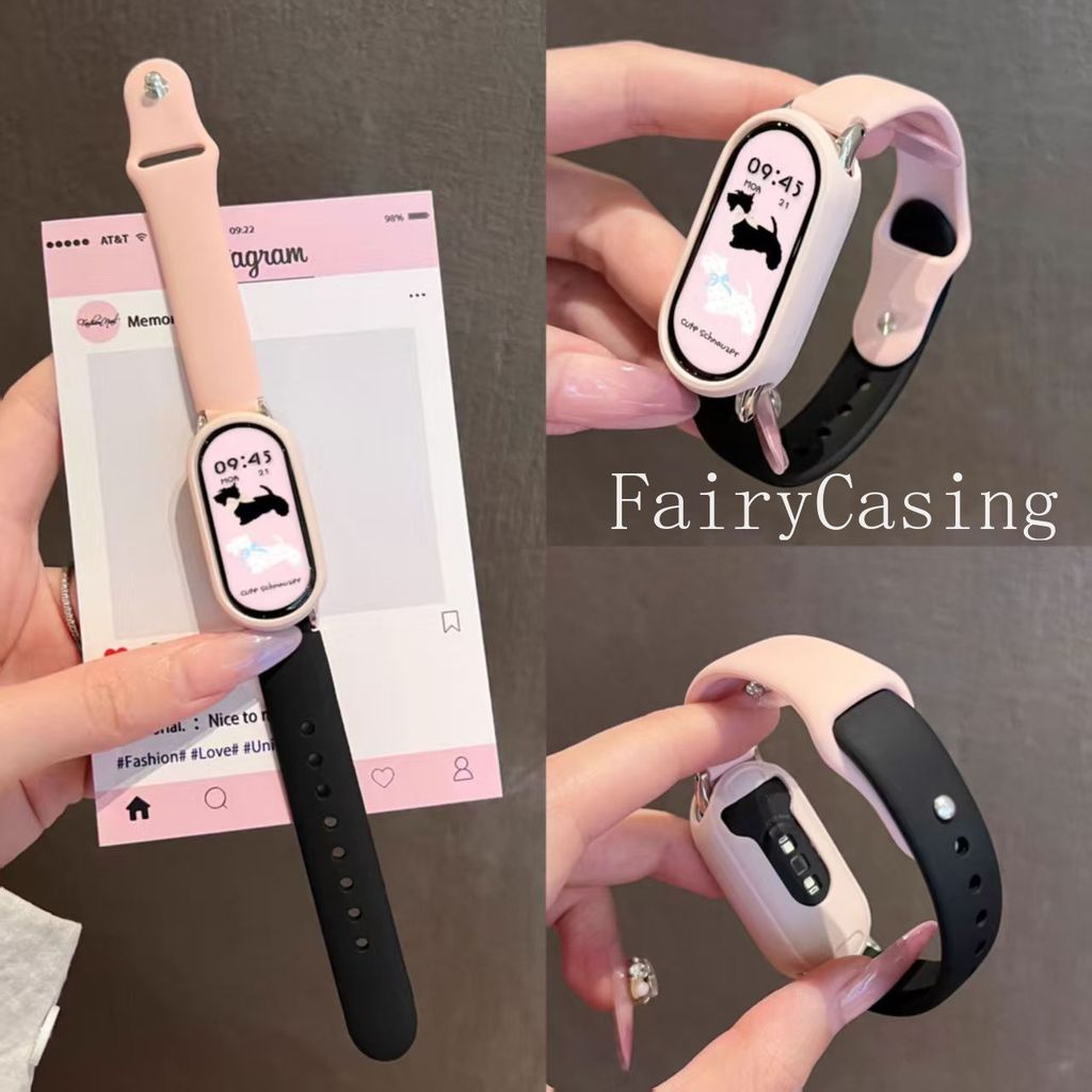 Dây đeo silicon cho Xiaomi Mi Band 10 9 8 NFC Vòng đeo tay cho Mi Band 10 9 Phiên bản gốm Bộ dây đeo