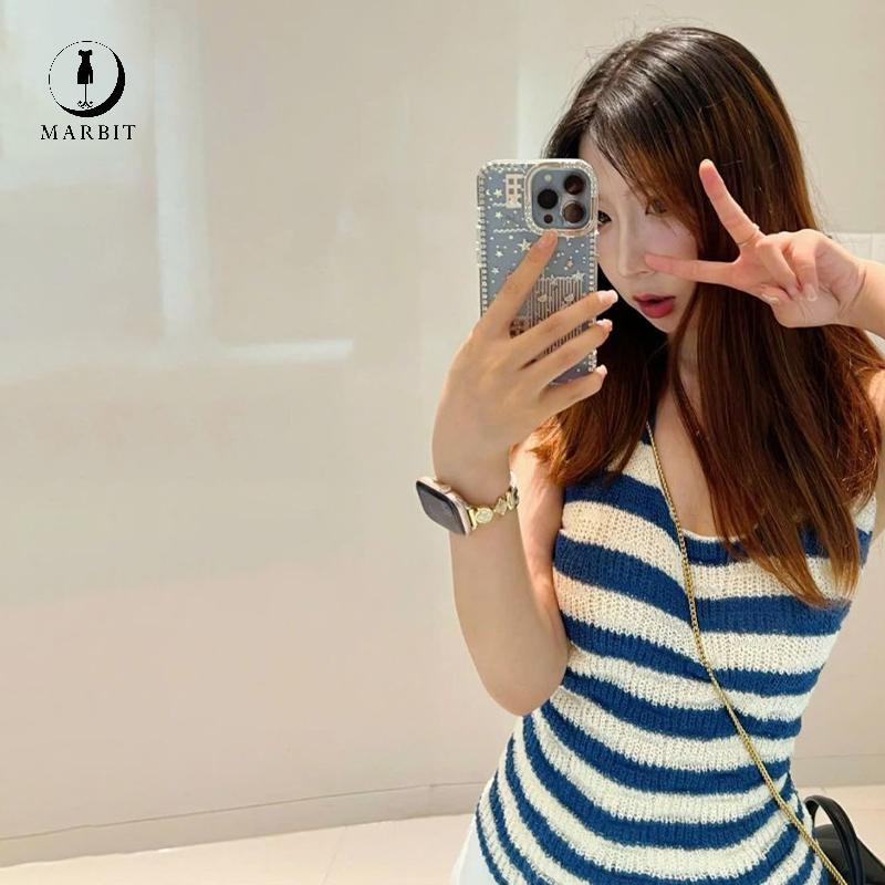 Áovest nữ sọc dây cổ lưngbodycondệtkim mỏng gợi cảm FHS