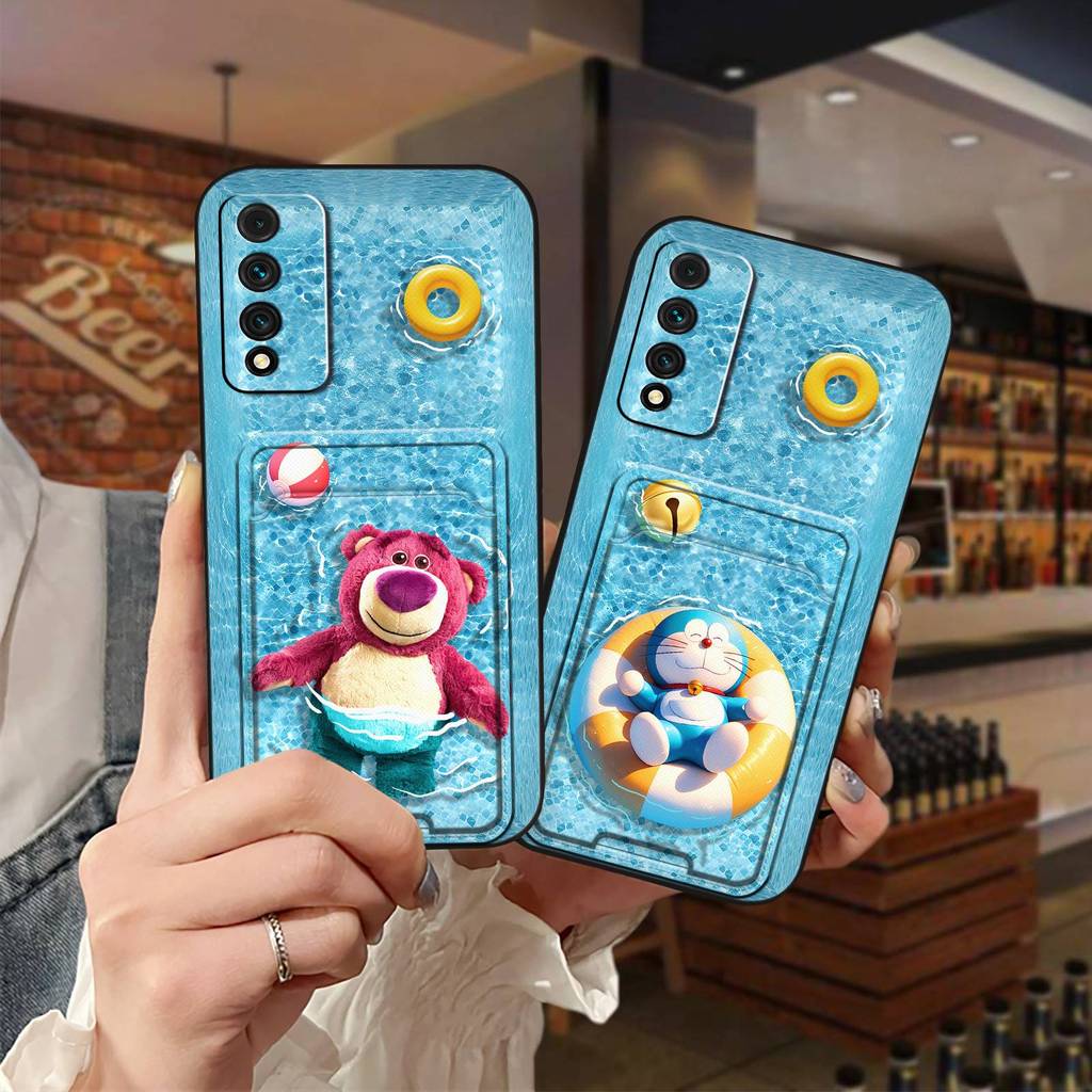 Túi đựng thẻ Khe cắm thẻ Vỏ điện thoại cho Huawei Nzone S7 Pro 5G / Honor Play5T Pro Graffiti Bọc to