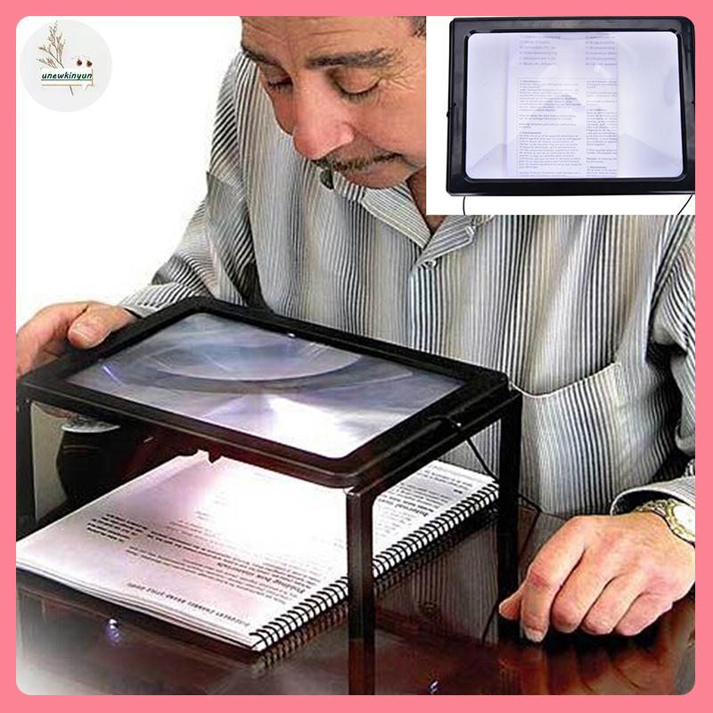 UU Large A4 Page Hands Free 3x Kính lúp có đèn LED đọc sách, VN