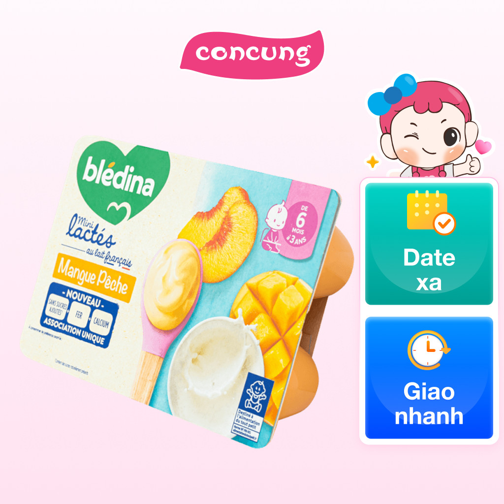 Thực phẩm bổ sung: Sữa chua Blédina mini lactés vị xoài đào