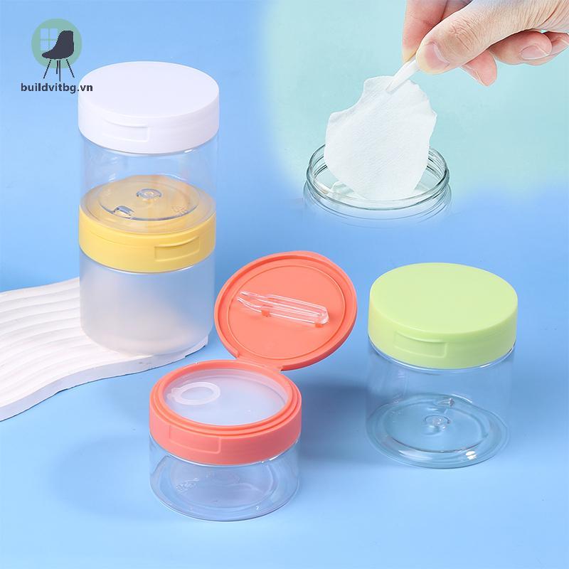 Bg 200-350ml Tẩy Trang Miếng Lót Lọ Có Nhíp Tròn Trong Suốt Hộp Đựng Bình Rỗng Miệng Rộng Nắp Chai B