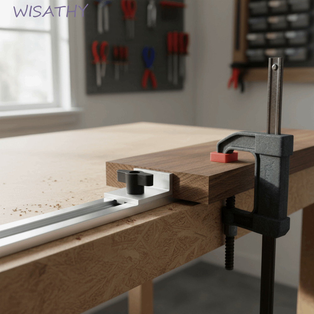 WISHY T Track Stop Block, Bộ 4 Bộ Dừng Ngắn Màu Bạc, Phụ Kiện Dụng Cụ Có Núm Thiết Kế Nội Tuyến Hệ T