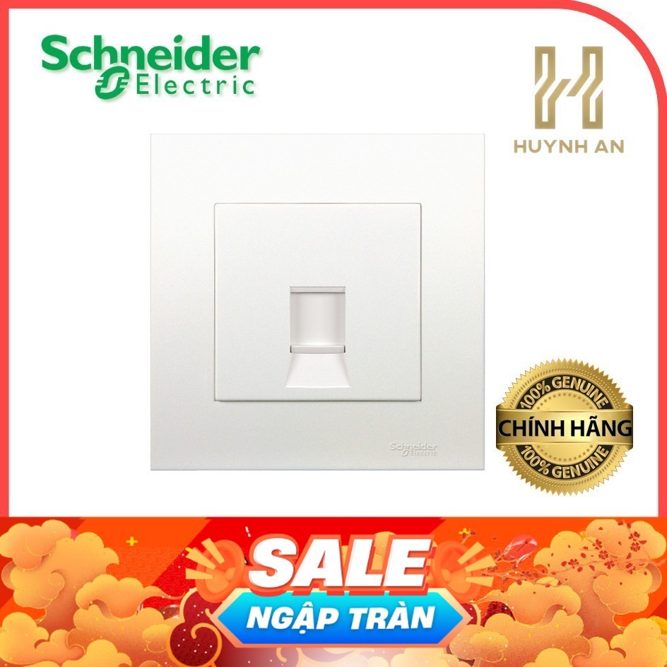 (SE) Ổ cắm mạng cat6 đơn - Trắng/ Xám Bạc - Schneider Electric - KB31RJ6_WE KB31RJ6_AS