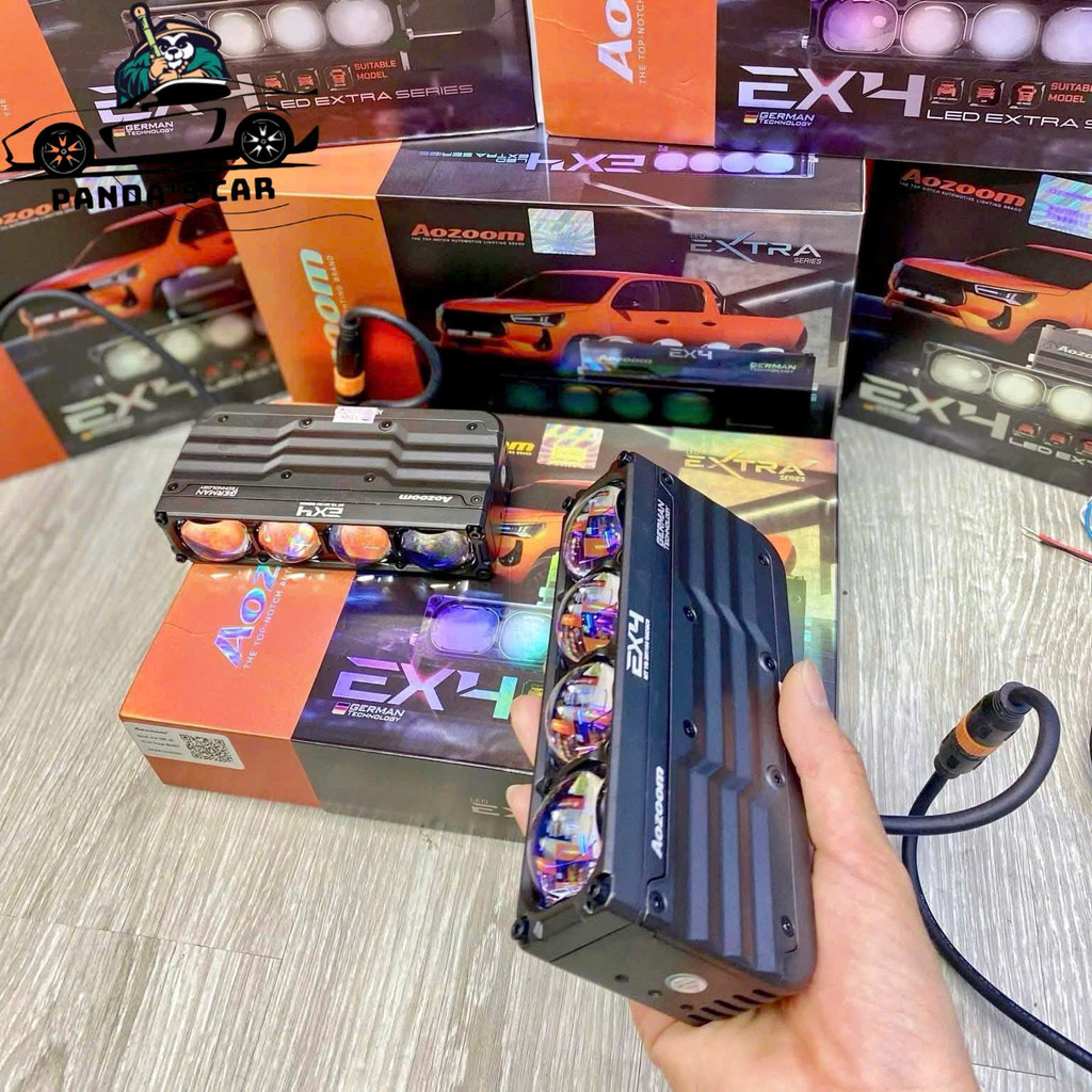 Aozoom Ex4, Đèn Trợ Sáng Aozoom EX4 Nhiệt Màu 5000K Công Suất 200w 1 cặp Chống Nước IP68 - BH 24T