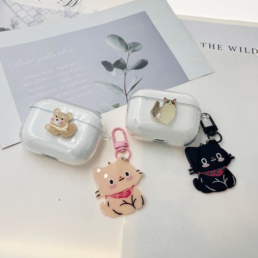Phim Hoạt Hình Mèo keychian Dành Cho Anker Soundcore R60i NC / R50i NC K20i P30i Ốp Lưng Silicon Tai