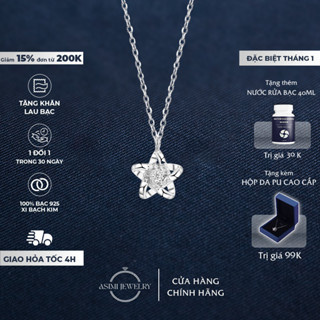  Dây chuyền ngôi sao bạc đá Zircon Asimi dây chuyền bạc Ý S925 nữ xinh xắn Start Zircon DC54 