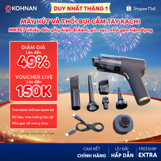  Máy hút và thổi bụi cầm tay KACHI MK 367 nhiều đầu phụ kiện đi kèm pin sạc nhỏ gọn tiện dụng 