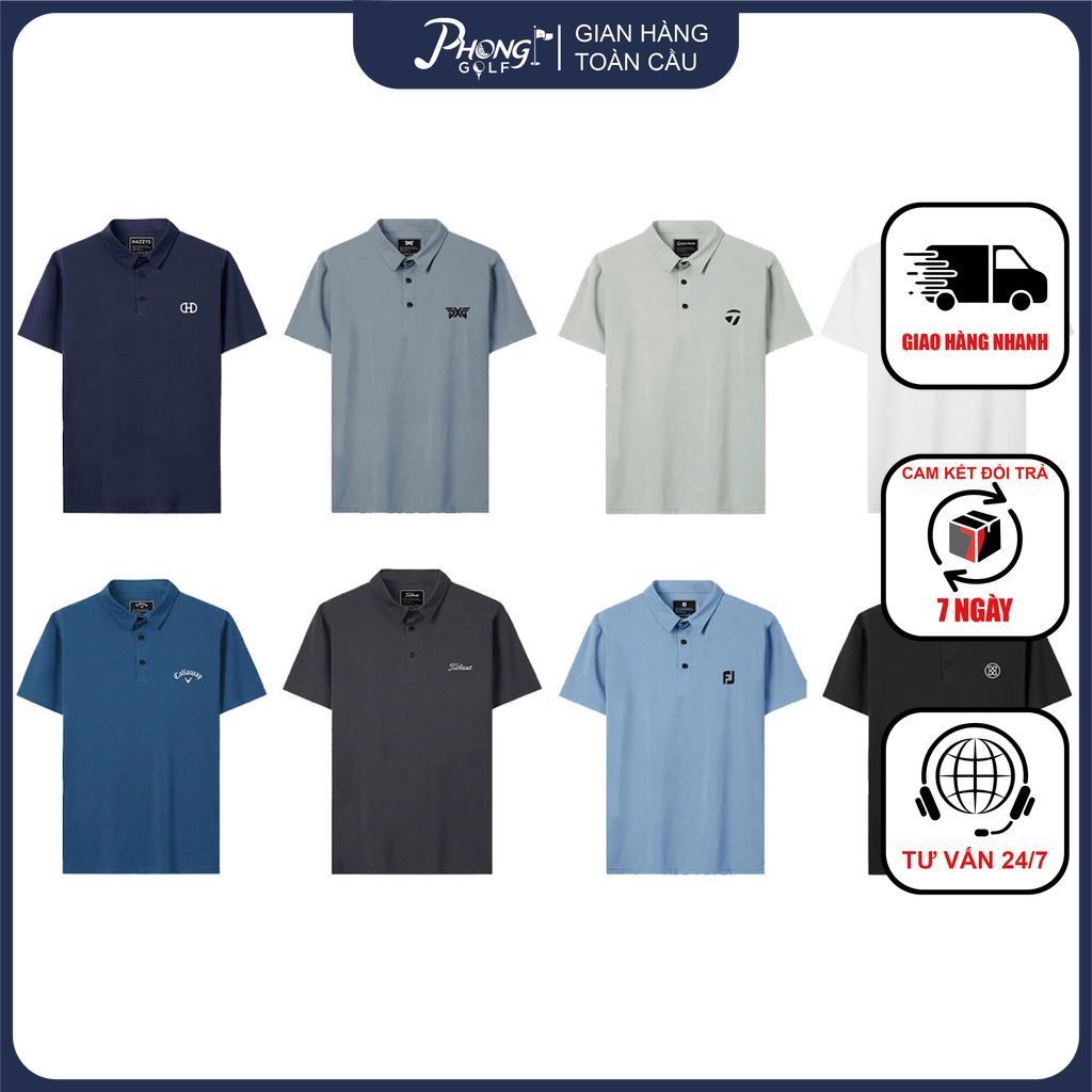 Áo Golf Polo Size Châu Âu Titleist, PXG, Hazzys – Vải Thun Lỗ Co Giãn Thoáng Mát