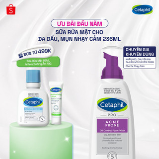  Sữa rửa mặt tạo bọt mịn dịu lành cho da dầu mụn nhạy cảm CETAPHIL PRO ACNE PRONE OIL CONTROL FOAM WASH 