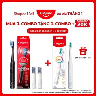  Bộ bàn chải điện và đầu thay Colgate dùng pin công nghệ sóng âm sạch mảng bám hỗ trợ trắng răng 