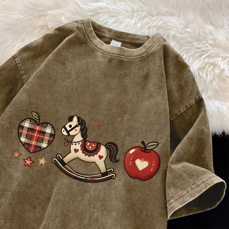 Áo thun Oversize ngắn tay họa tiết Y2K cổ tròn - Kanos Shop