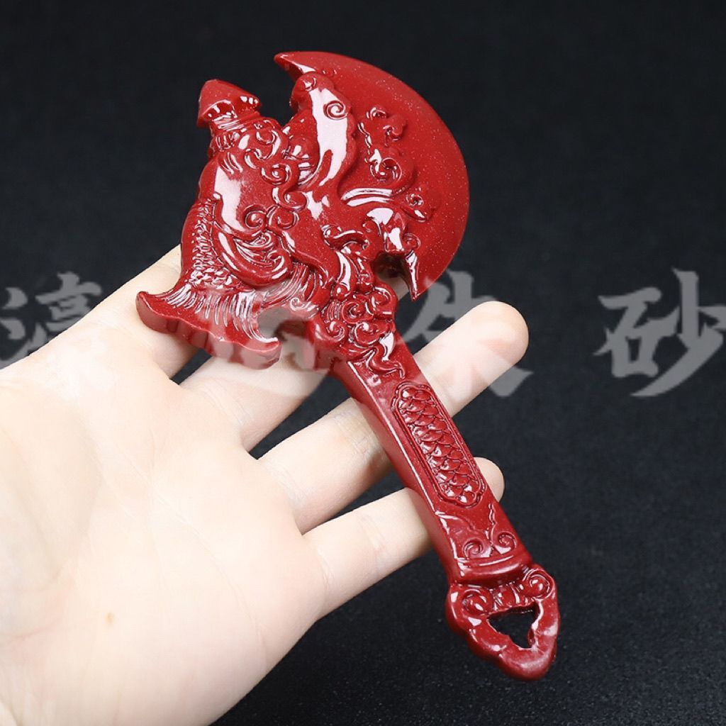 New Product#Natural Cinnabar Purple Gold Sand Household Faucet Axe Cinnabar Ornament House with Drag