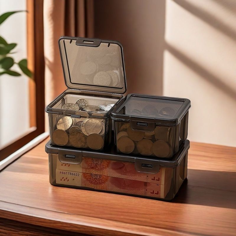 New Product#[Dustproof Seal]100 Yuan Banknote Cash Change Storage Box Coin Storage Protection Box La
