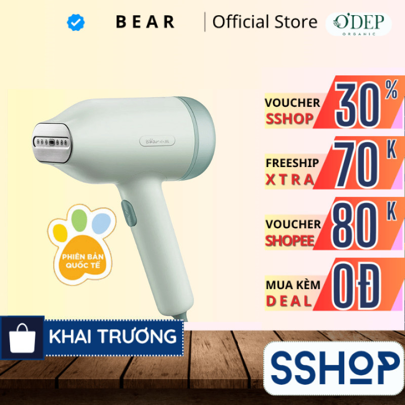 Bàn ủi hơi nước cầm tay Bear GTJ-B10S1 - Hàng chính hãng - Bảo hành 18 tháng - SSHOP SSO