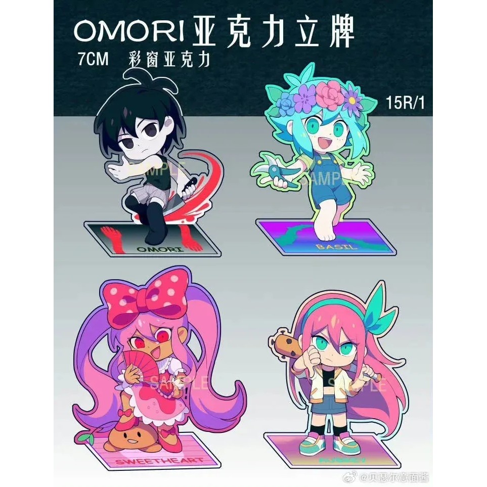 Standee Omori Mô hình Acrylic Anime Trang Trí Bàn Học Game Omori Nhân Vật Basil Aubrey Sweetheart Su