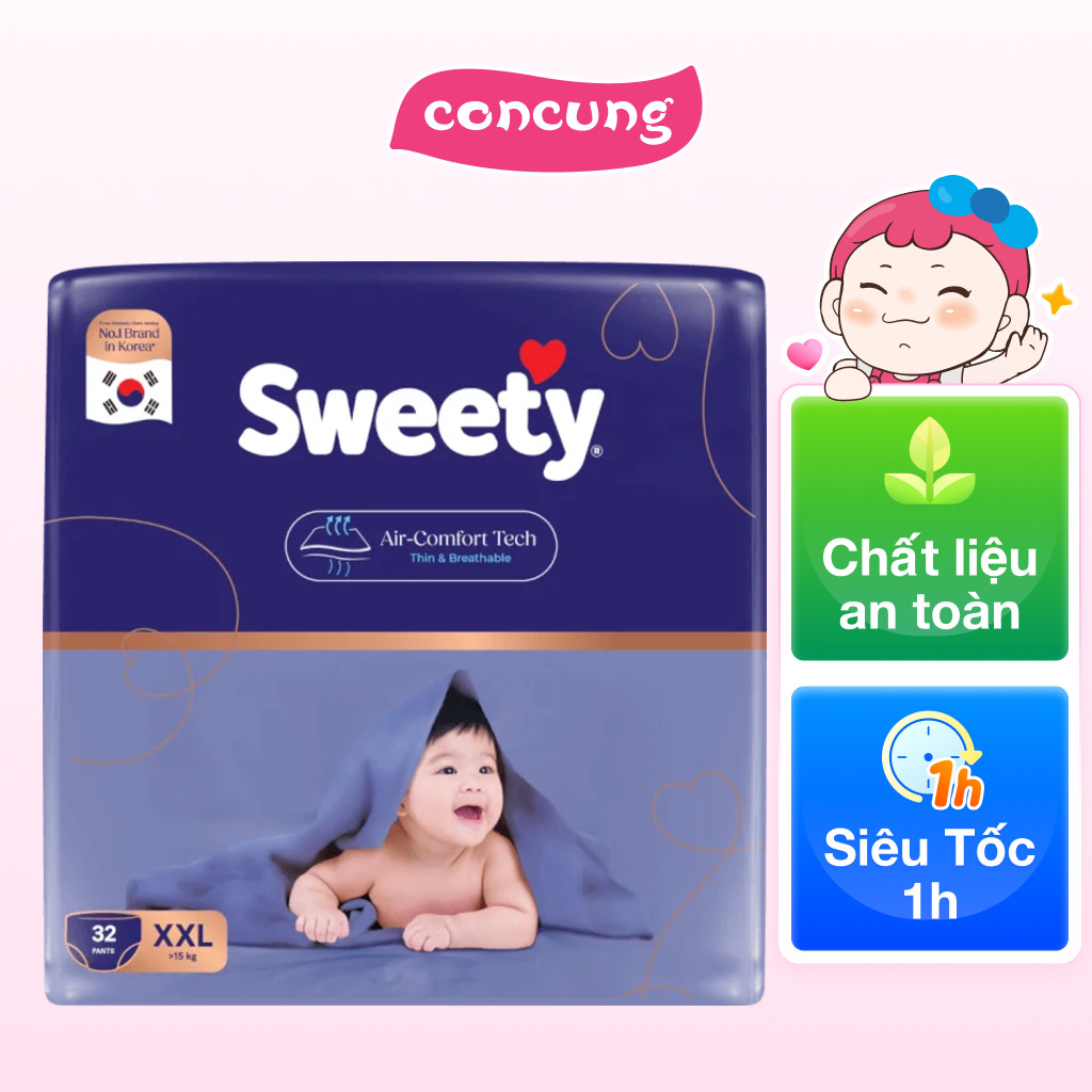 Combo 4 Tã quần Sweety cỡ XXL 32 miếng