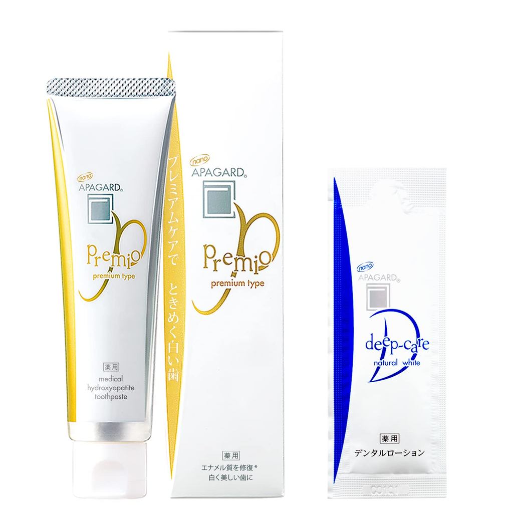 Kem Đánh Răng Trắng Răng APAGARD Premio 105g Kèm Dung Dịch 5ml/ APAGARD Premio Whitening Toothpaste 