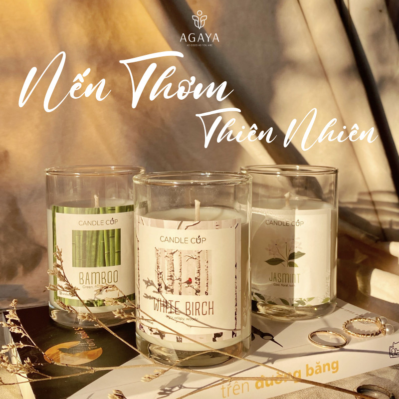 Nến Thơm AGAYA Nến Thơm Quà Tặng Sinh Nhật Tinh Dầu Thiên Nhiên Thơm Phòng, Thư Giãn, Giảm Stress Kh