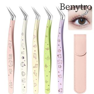 Nhíp mở rộng lông mi BENYTRO, Nhíp lông mi giả chống tĩnh điện bằng da, Bộ mở rộng uốn mi bằng thép không gỉ hoạt hình có độ chính xác cao chuyên nghiệp Ghép