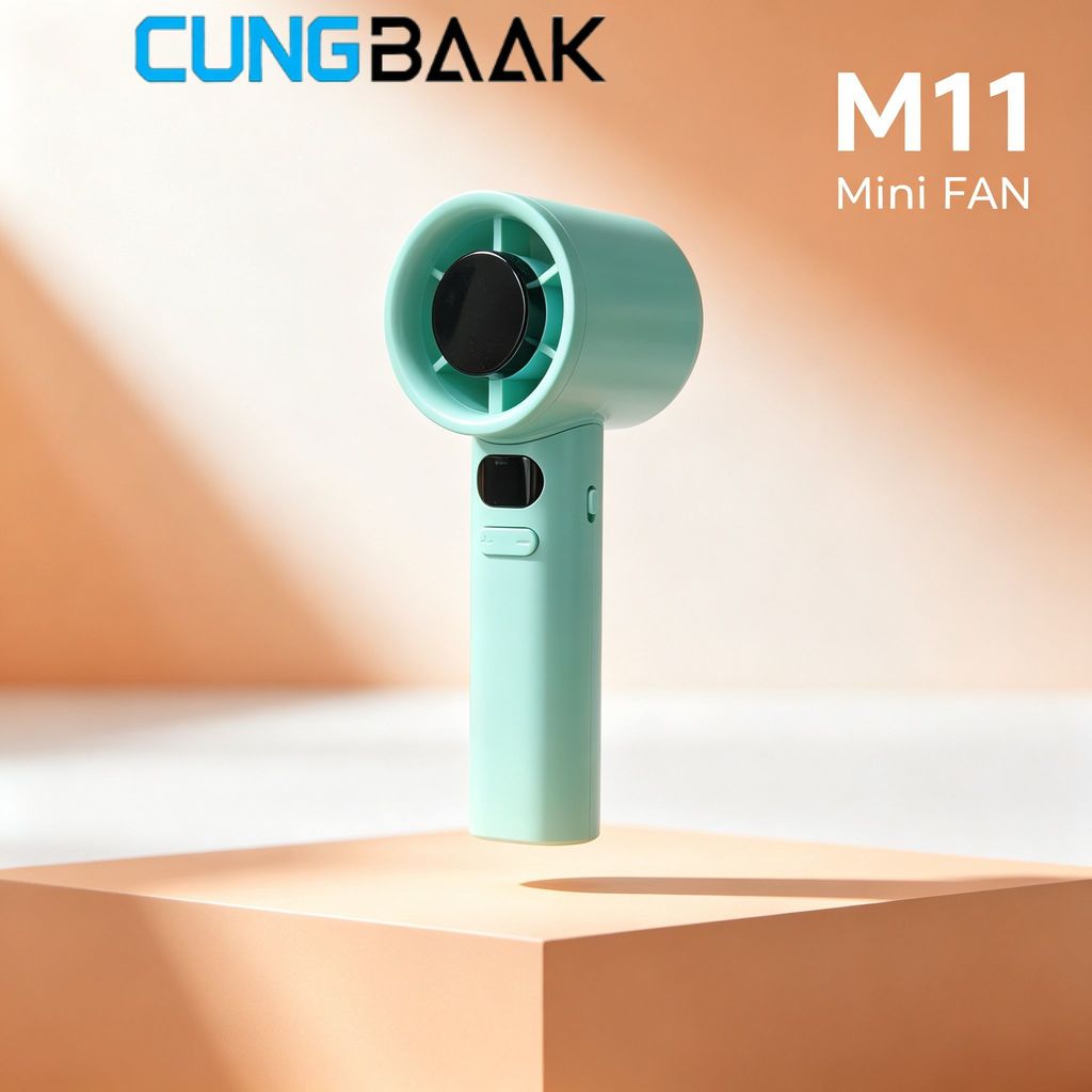 Quạt Mini Sạc Điện M11 - Gió Mạnh Vượt Trội, Pin Dùng 10H, Chất Lượng Đảm Bảo