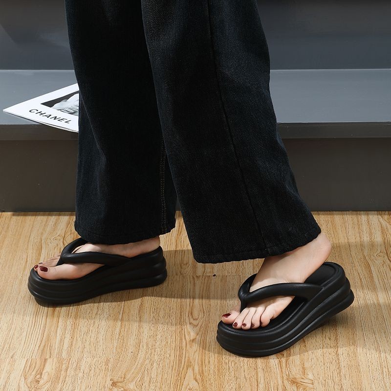 Dép xỏ ngón đế dày siêu mềm Flip-Flops Flip-Flops Flip-Flops Flip-Flops Nữ mặc ngoài Shit-Steping EV