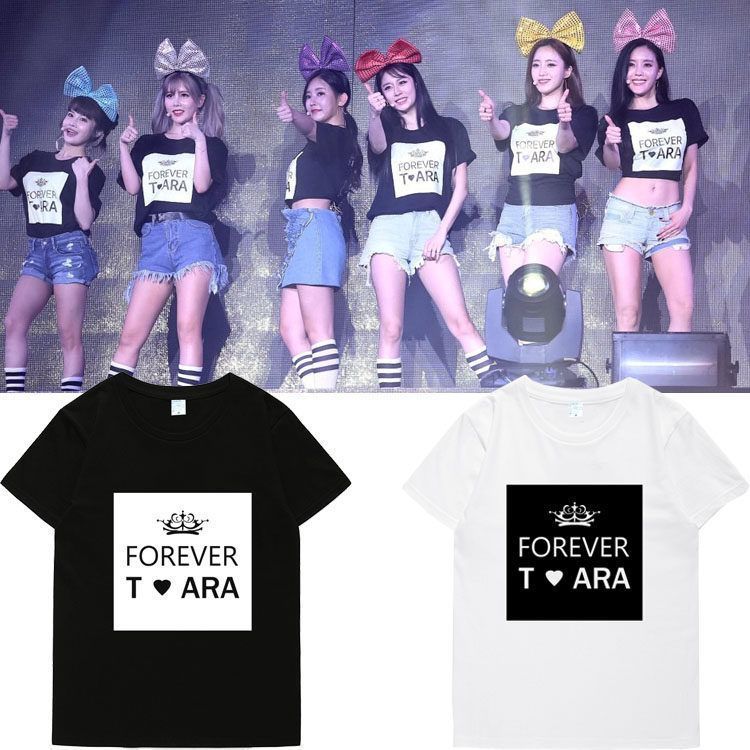 T-ara combo concert Lee Ju-Ri Xian Eun-jung Park Hyo-min Ji-yeon cùng mẫu áo thun tay ngắn