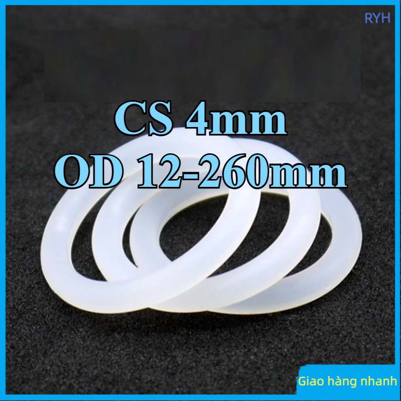 White silicone ring, food grade O-ring, waterproof rubber ring, elastic sealing ring，Bền đẹp chịu nh