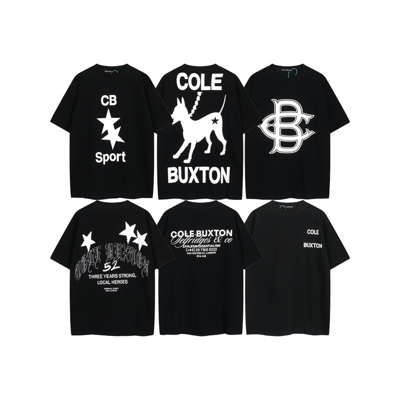 Áo Thun Tay Ngắn Cole Buxton London Bạc Hồng với Logo In Nổi