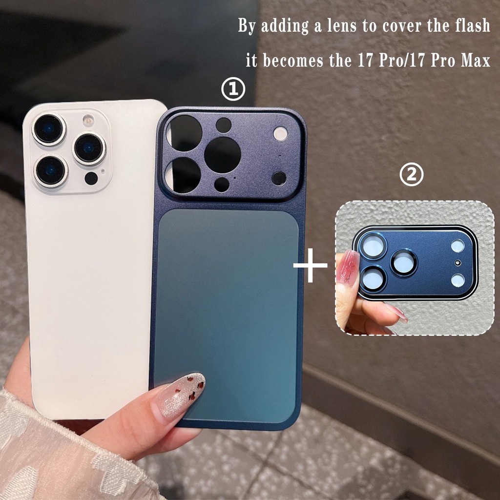 Thay đổi sang 17 Series Cho iPhone Air 17 Pro 16 15 14 13 Pro Max Chặn Ống Kính Flash Phim Acrylic Matte Backplate Vỏ Điện Thoại | BigBuy360 - bigbuy360.vn
