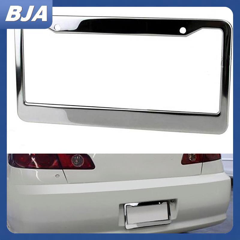 BJA 1 Chiếc Chrome Thép Không Gỉ Kim Loại Biển Số Khung Thẻ Có Nắp Vít BJA