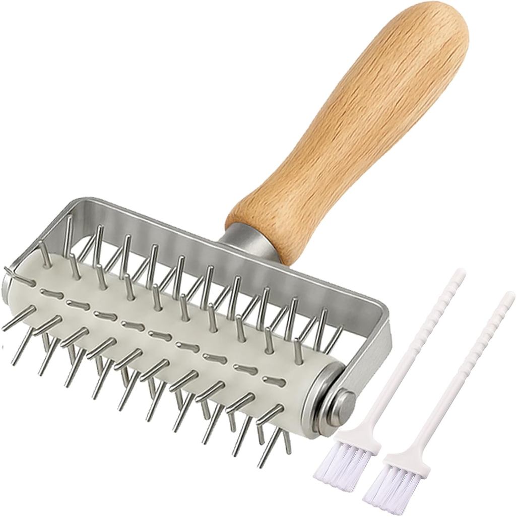 Pizza Dough Docker Roller Thép không gỉ, Pin Puncher Dough Hole Maker, Docking Tool cho Pizza Pie Co