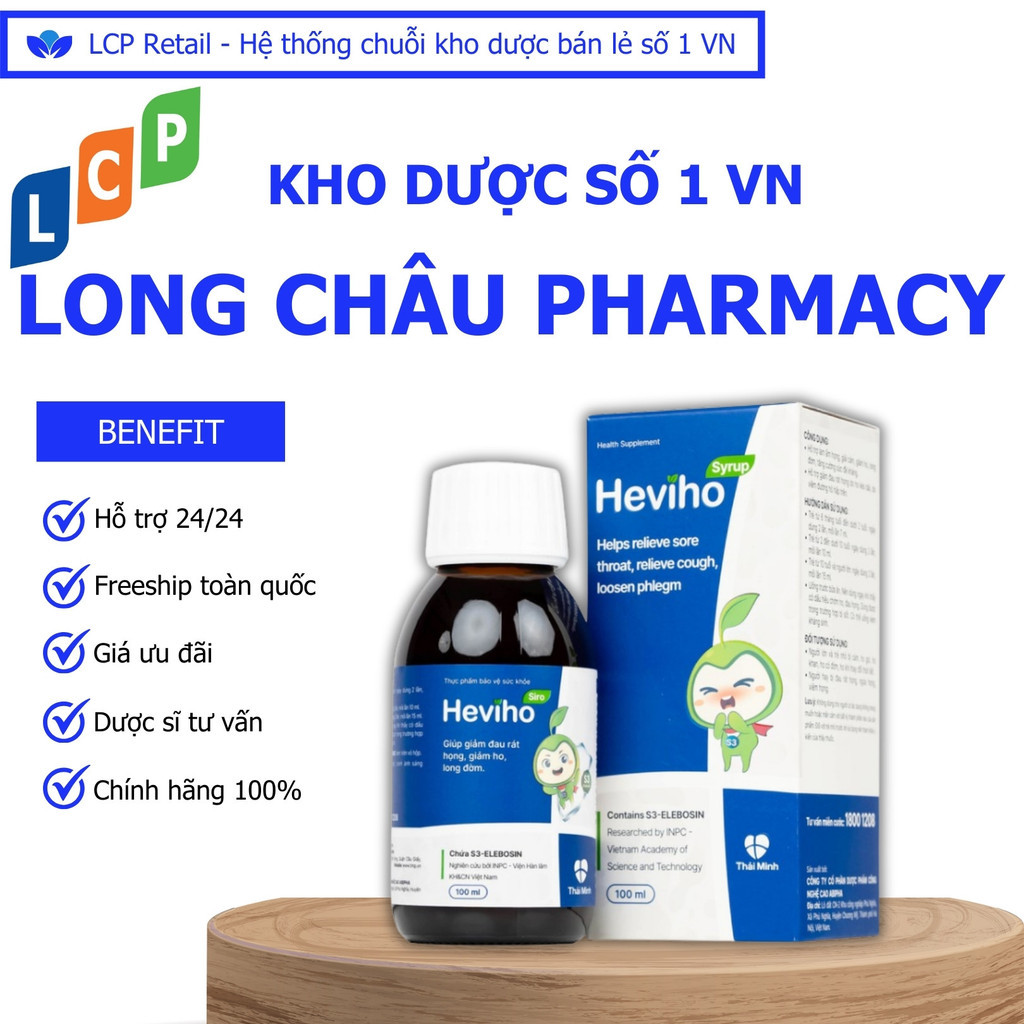 Siro Heviho Thái Minh hỗ trợ làm dịu họng, giảm ho và hỗ trợ tiêu đờm (100ml) - Nhà thuốc Long Châu