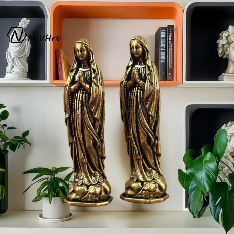 NcVHrt Đồng Maria Hình Mặt Dây Chuyền Đồng Thau Maria Tượng Đồng Nguyên Chất Vintage Đức Trinh Nữ Ma