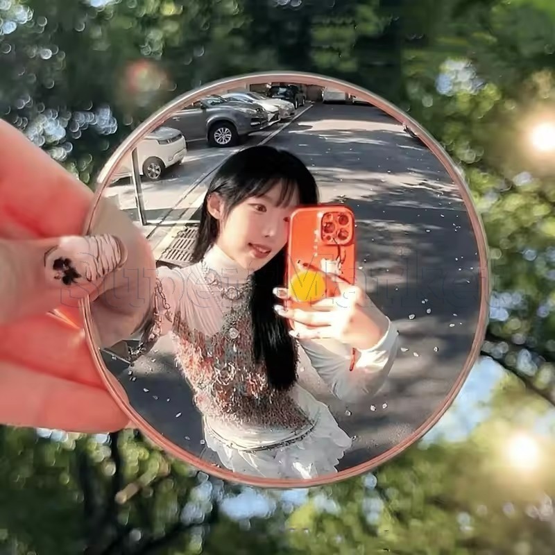 Gương lồi selfie cầm tay Mini - Gương selfie bỏ túi du lịch - Gương selfie thời trang TikTok INS - H