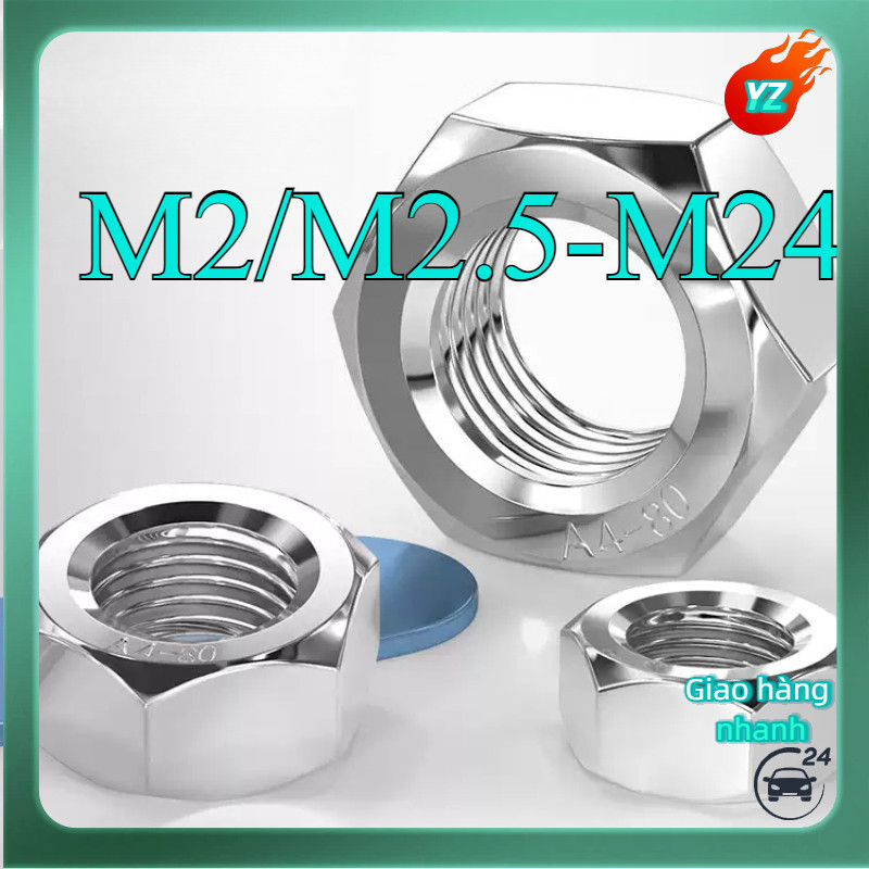 Tán Dẹp Ecu Inox 316, Cho ốc ，loại tốt，Đai ốc inox, ốc vít M2 / M2.5-M24 【 HN-MB-1 】