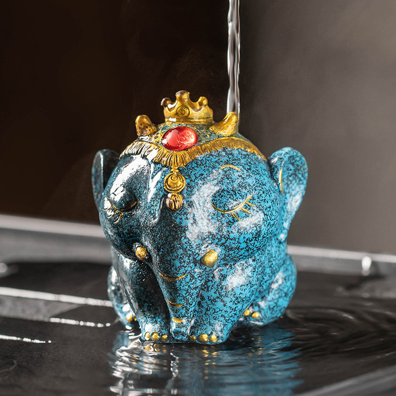 Trà đổi màu mới Pet Baby Elephant Pendulum Creative Tea Table Tea Set Zero Match Tea Table Trang trí