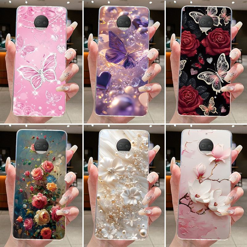 Dành Cho Motorola Moto G5s Plus Ốp Lưng Trong Suốt Sang Trọng Thời Trang Bướm Hoa Silicon Mềm Thạch 