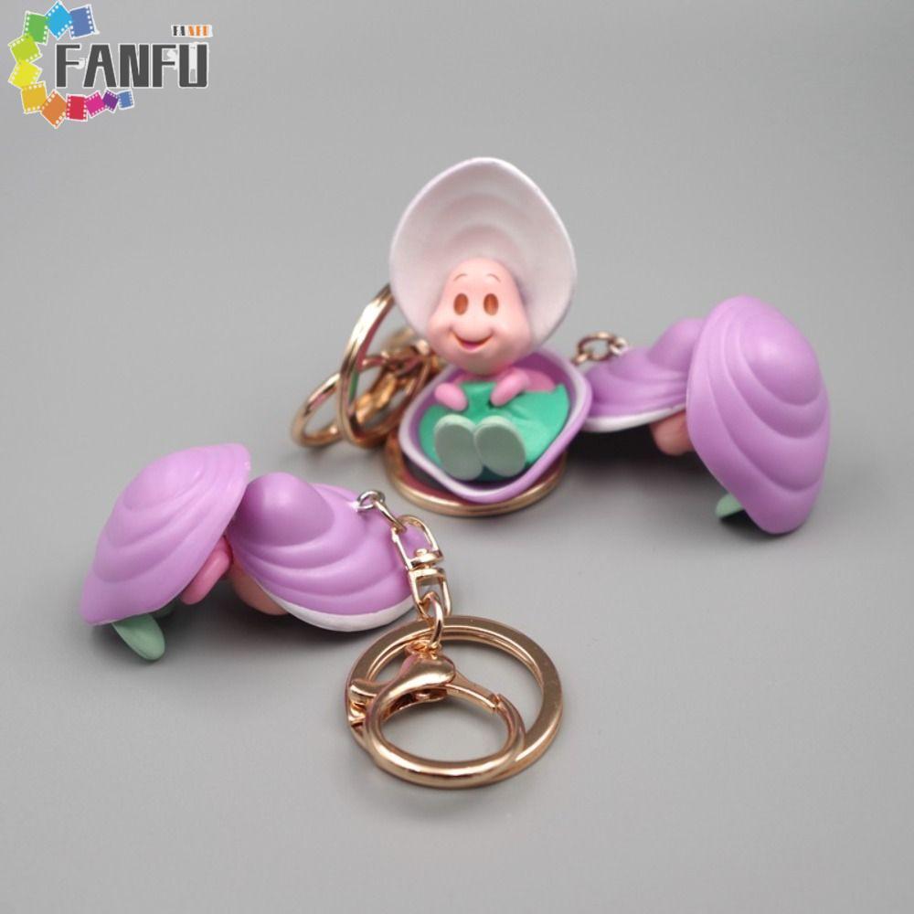 FANFUZOUZU Mặt dây chuyền hàu trẻ, 3 biểu hiện Yawning Baby Oysters Móc khóa, Móc khóa hoạt hình PVC