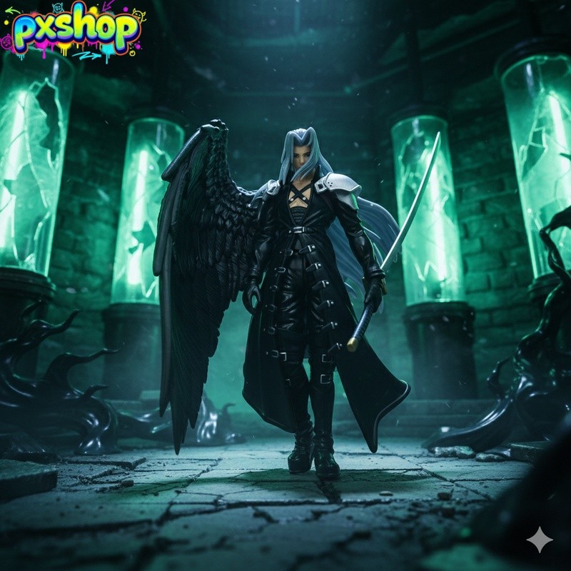 Mô Hình Cloud Strife Final Fantasy VII Remake - Tượng Nhân Vật Game FF7 Cầm Kiếm Buster Sword - Deco