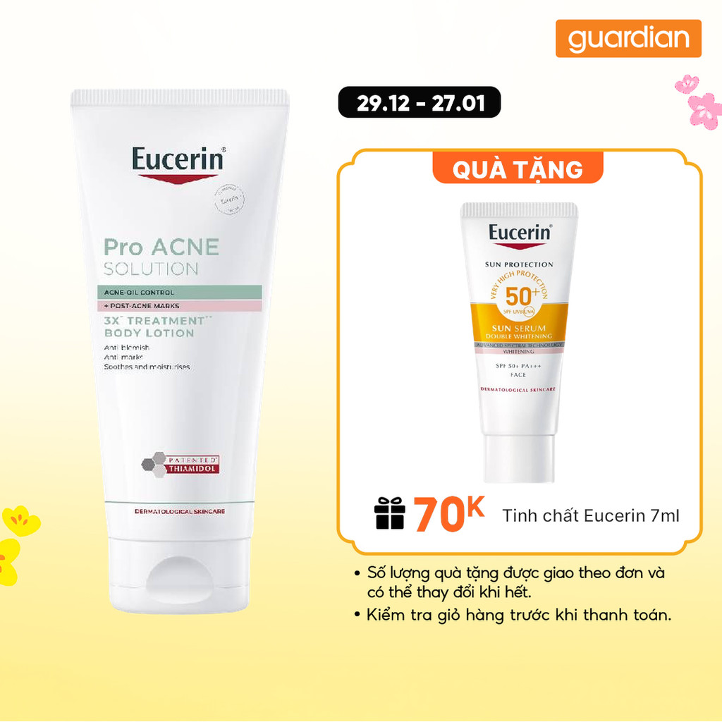 Kem Dưỡng Thể Cho Da Mụn & Thâm Eucerin ProAcne Solution 3X ++ Body Lotion 200Ml